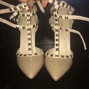 Nude Studded Heels